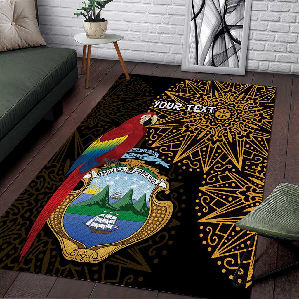 Pura Vida Costa Rica Personalized Area Rug Oxcart Ornate Inspired Gold Pattern LT7
