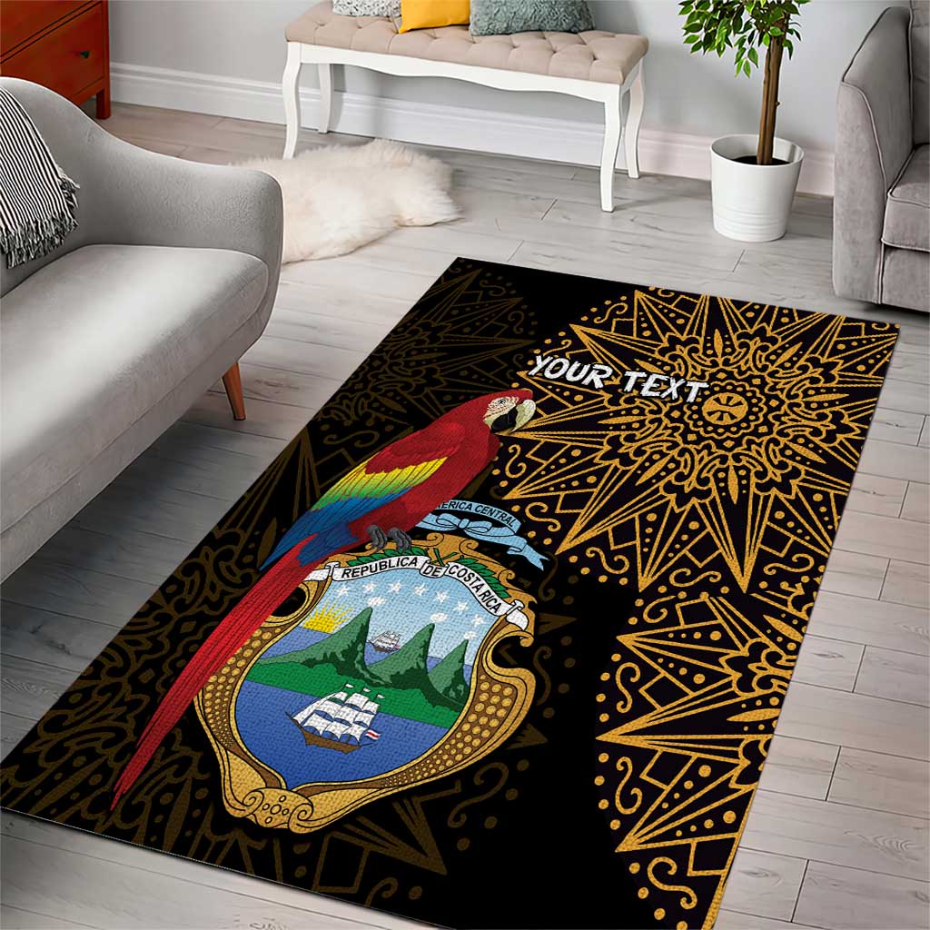 Pura Vida Costa Rica Personalized Area Rug Oxcart Ornate Inspired Gold Pattern LT7