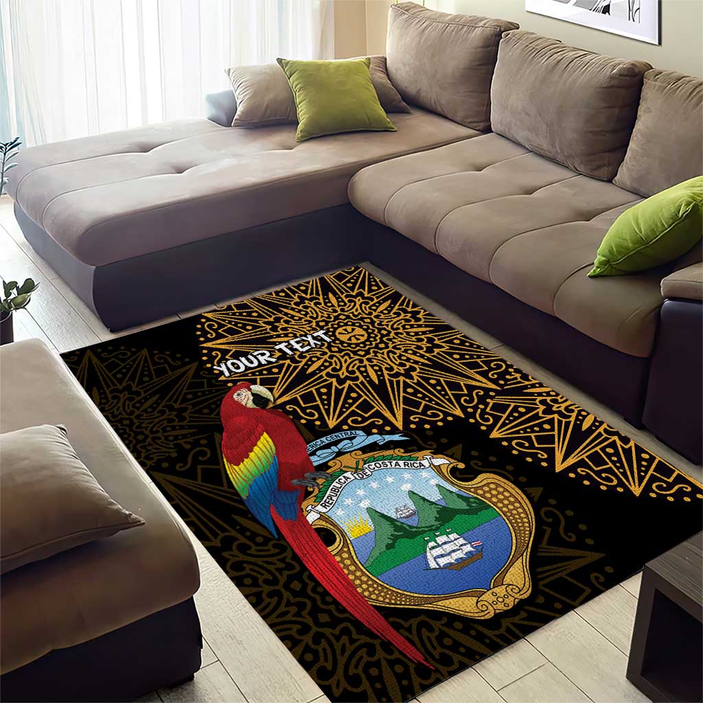 Pura Vida Costa Rica Personalized Area Rug Oxcart Ornate Inspired Gold Pattern LT7