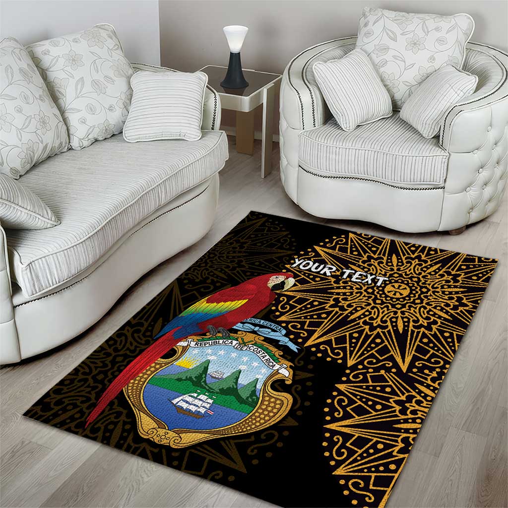 Pura Vida Costa Rica Personalized Area Rug Oxcart Ornate Inspired Gold Pattern LT7
