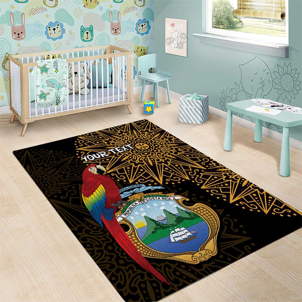 Pura Vida Costa Rica Personalized Area Rug Oxcart Ornate Inspired Gold Pattern LT7