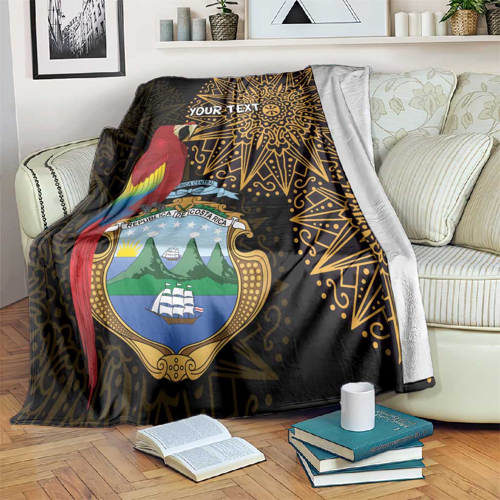 Pura Vida Costa Rica Personalized Blanket Oxcart Ornate Inspired Gold Pattern LT7