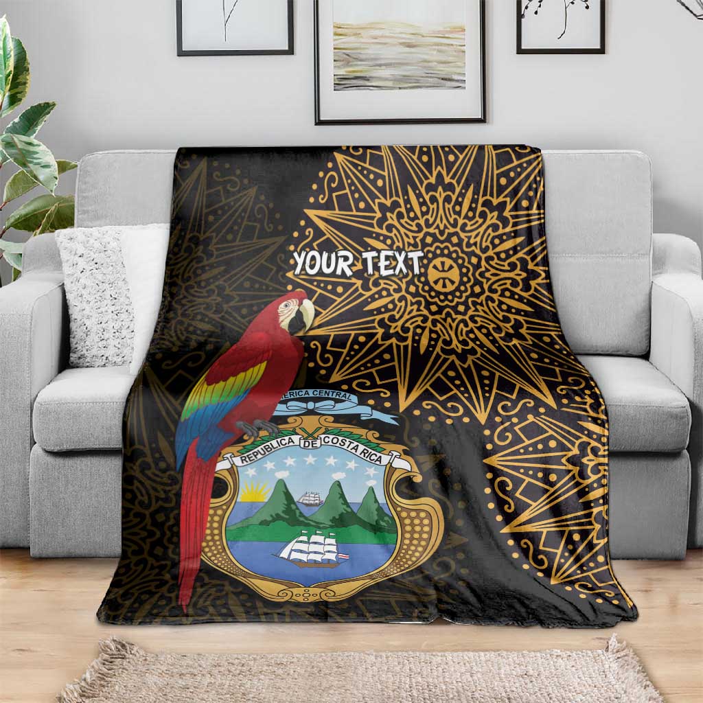 Pura Vida Costa Rica Personalized Blanket Oxcart Ornate Inspired Gold Pattern LT7