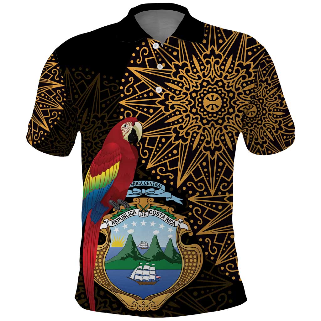Pura Vida Costa Rica Personalized Polo Shirt Oxcart Ornate Inspired Gold Pattern LT7