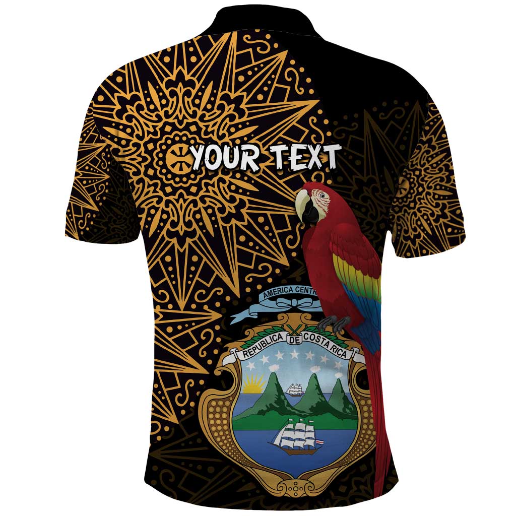 Pura Vida Costa Rica Personalized Polo Shirt Oxcart Ornate Inspired Gold Pattern LT7