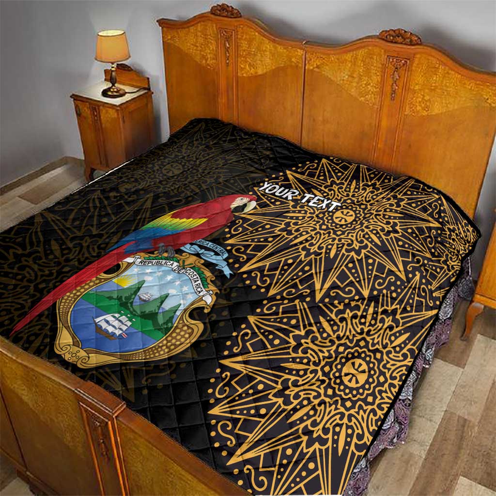 Pura Vida Costa Rica Personalized Quilt Oxcart Ornate Inspired Gold Pattern LT7