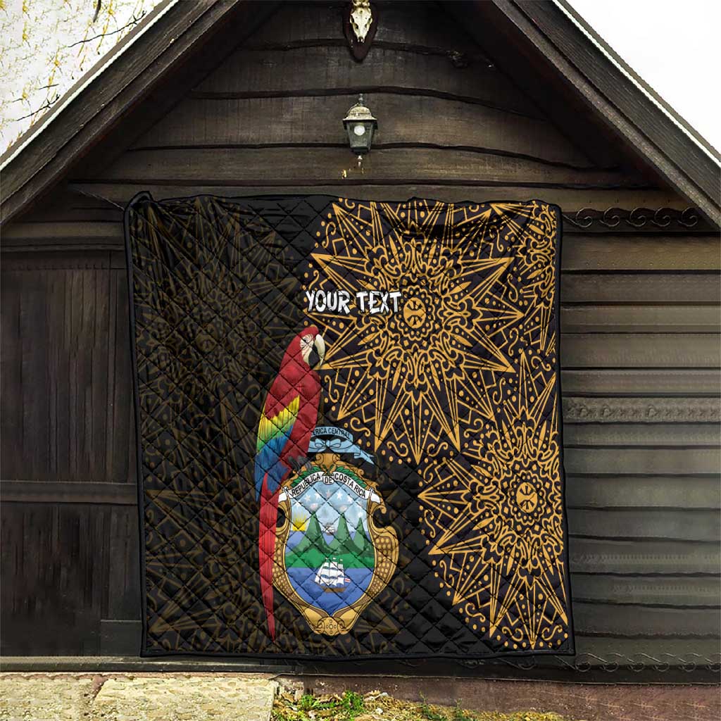 Pura Vida Costa Rica Personalized Quilt Oxcart Ornate Inspired Gold Pattern LT7