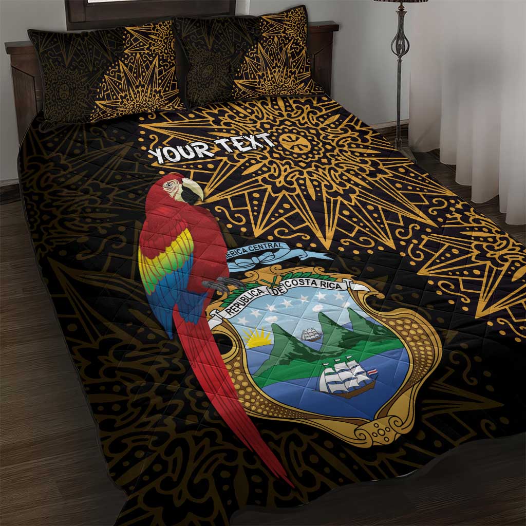 Pura Vida Costa Rica Personalized Quilt Bed Set Oxcart Ornate Inspired Gold Pattern LT7