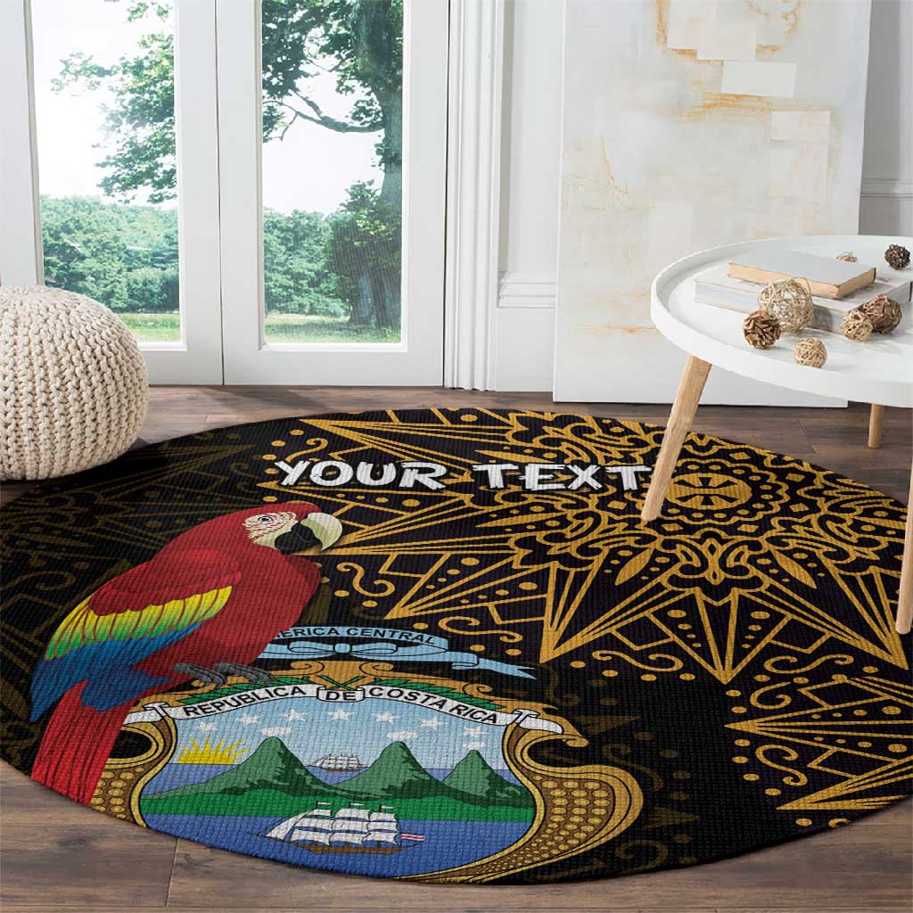 Pura Vida Costa Rica Personalized Round Carpet Oxcart Ornate Inspired Gold Pattern LT7
