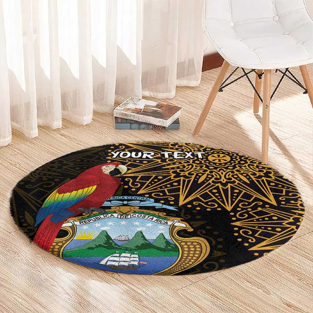 Pura Vida Costa Rica Personalized Round Carpet Oxcart Ornate Inspired Gold Pattern LT7