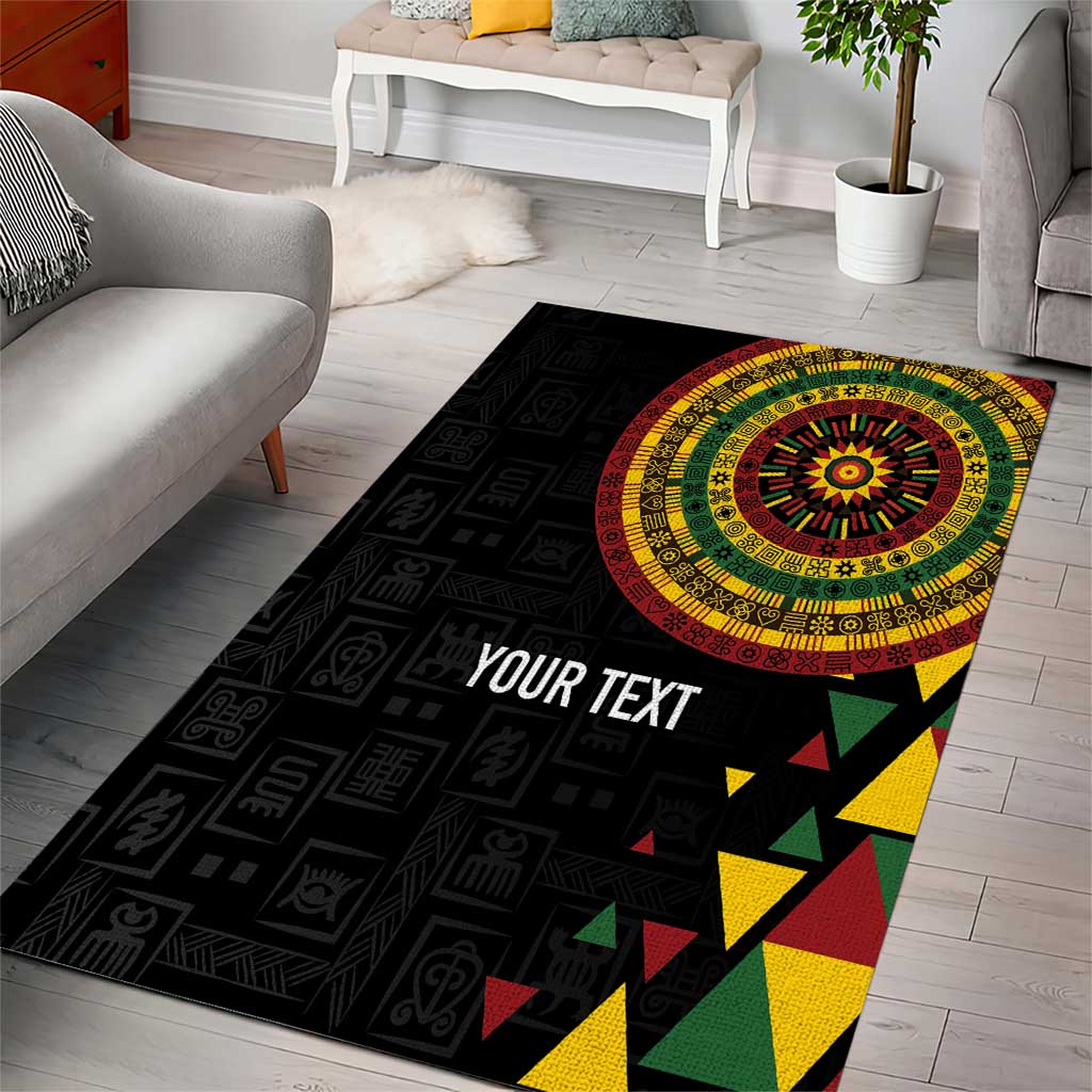 Personalized Adinkra Afro-Akan Culture Area Rug Afrikan Colors LT7