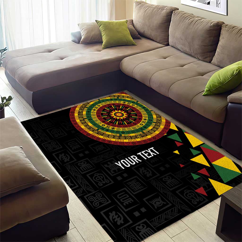 Personalized Adinkra Afro-Akan Culture Area Rug Afrikan Colors LT7