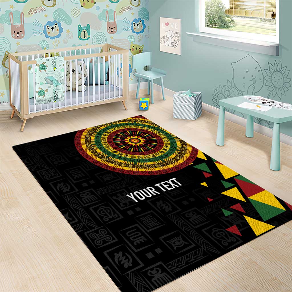 Personalized Adinkra Afro-Akan Culture Area Rug Afrikan Colors LT7