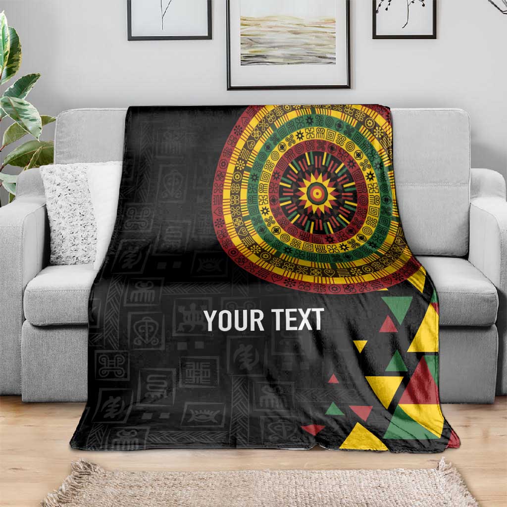 Personalized Adinkra Afro-Akan Culture Blanket Afrikan Colors LT7