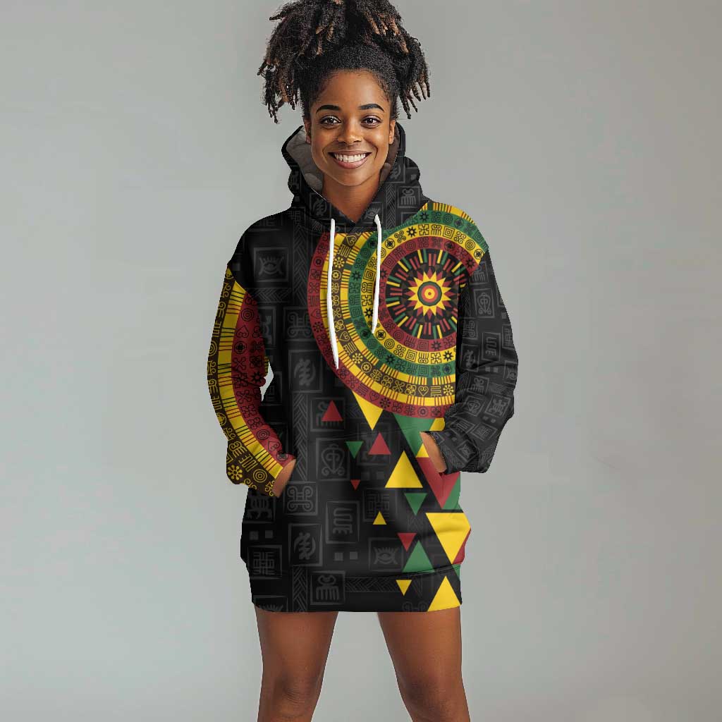 Personalized Adinkra Afro-Akan Culture Hoodie Dress Afrikan Colors LT7