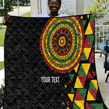 Personalized Adinkra Afro-Akan Culture Quilt Afrikan Colors LT7