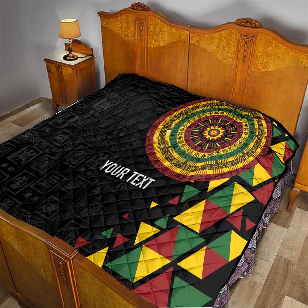 Personalized Adinkra Afro-Akan Culture Quilt Afrikan Colors LT7