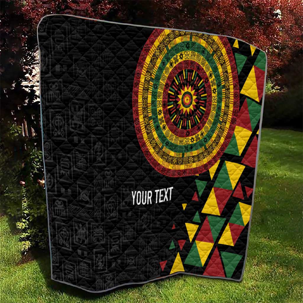 Personalized Adinkra Afro-Akan Culture Quilt Afrikan Colors LT7