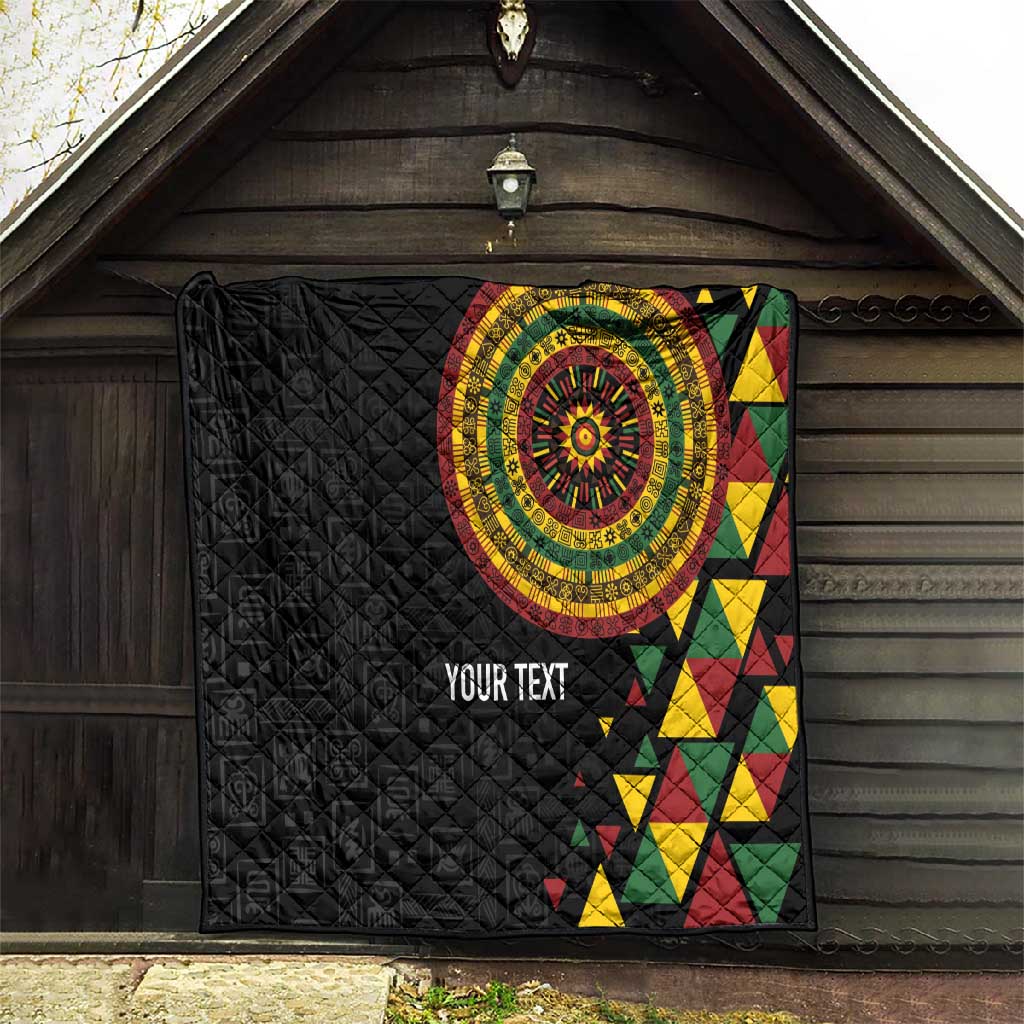 Personalized Adinkra Afro-Akan Culture Quilt Afrikan Colors LT7