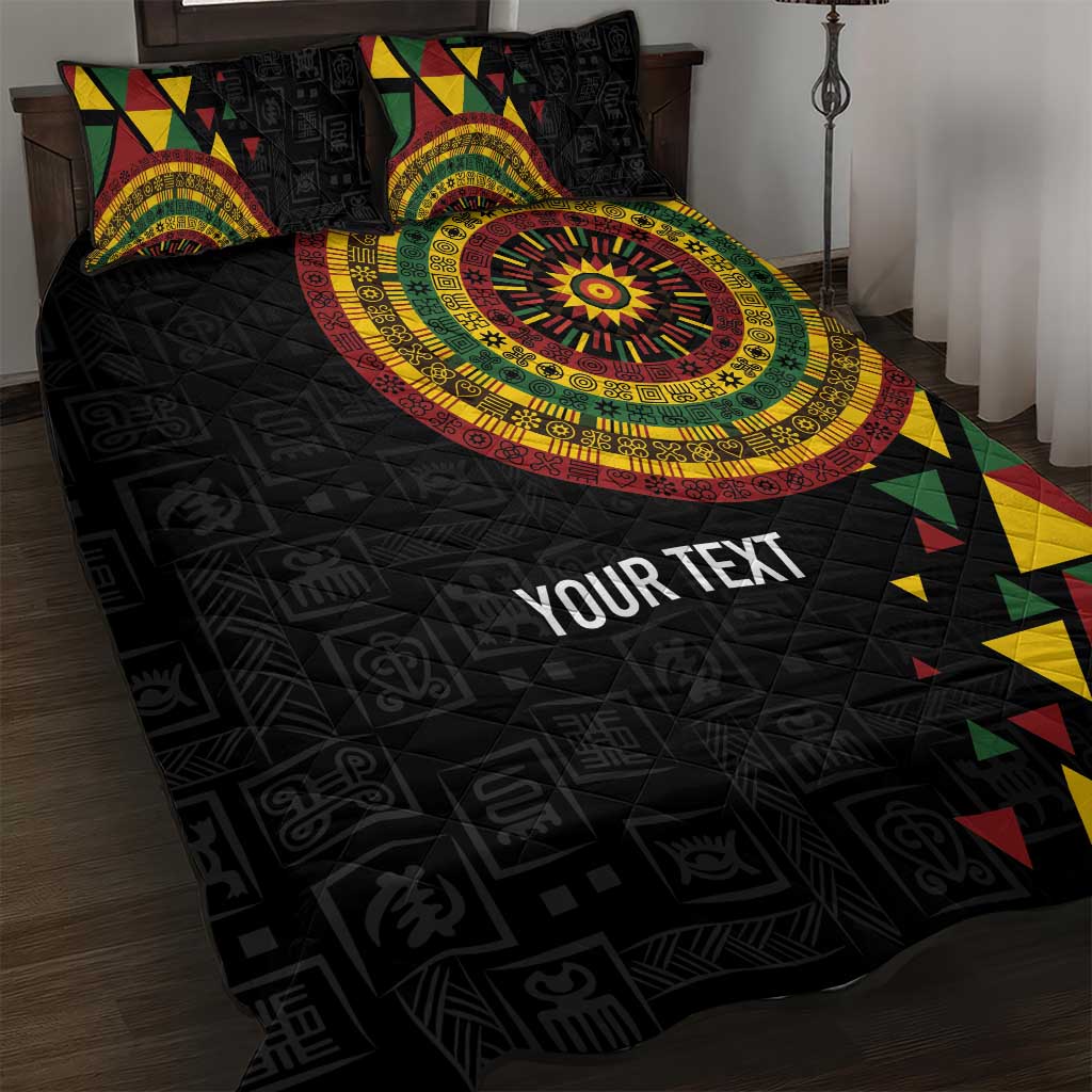 Personalized Adinkra Afro-Akan Culture Quilt Bed Set Afrikan Colors LT7
