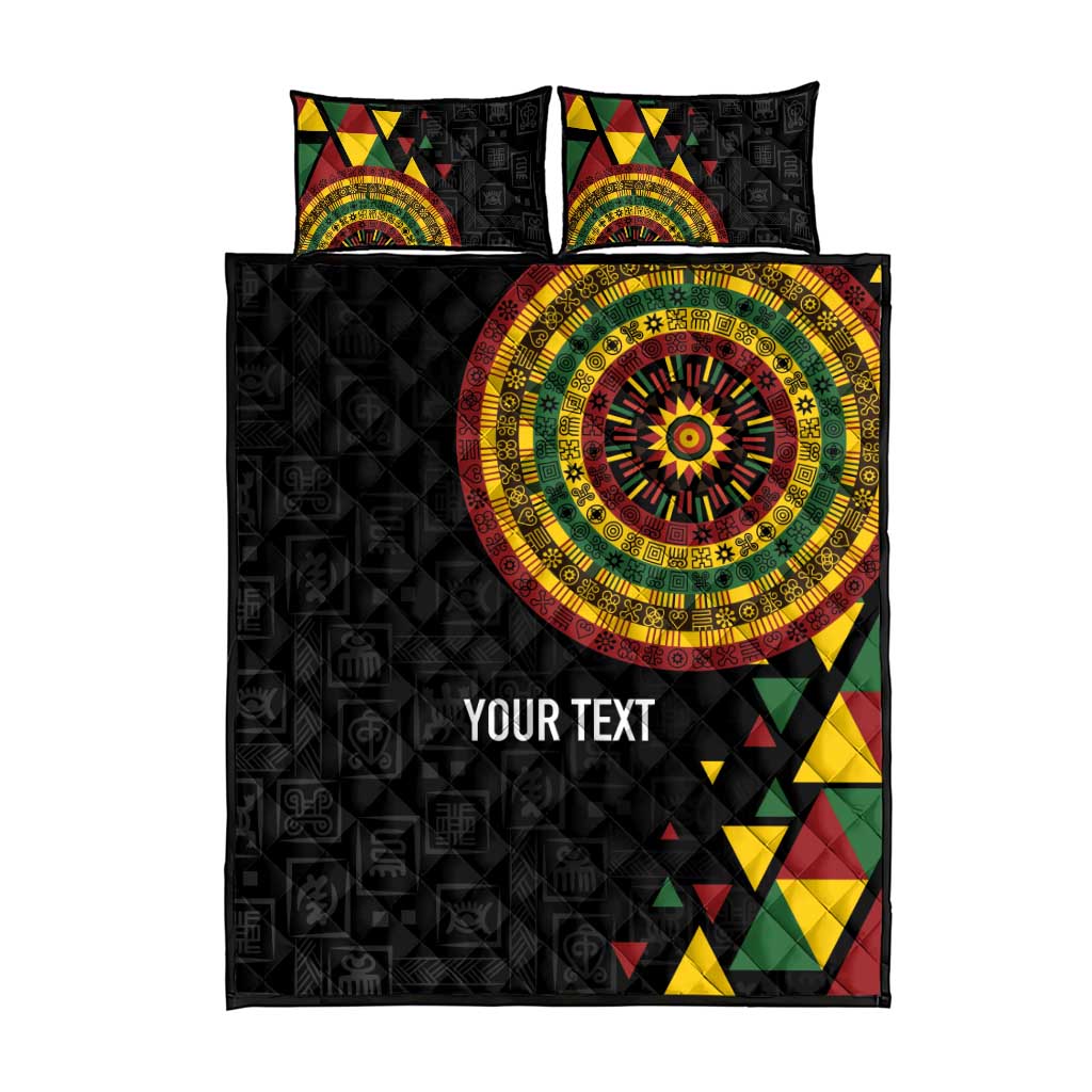 Personalized Adinkra Afro-Akan Culture Quilt Bed Set Afrikan Colors LT7