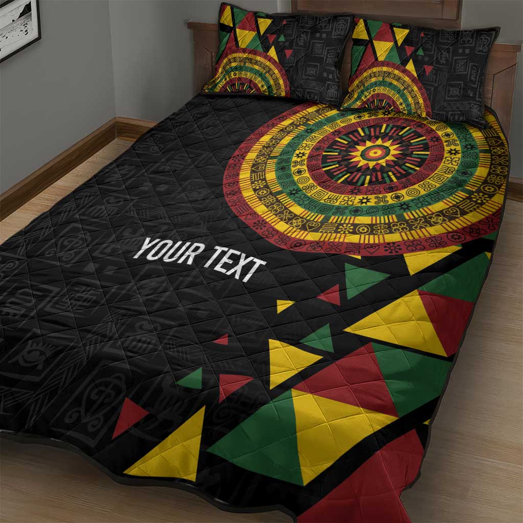 Personalized Adinkra Afro-Akan Culture Quilt Bed Set Afrikan Colors LT7