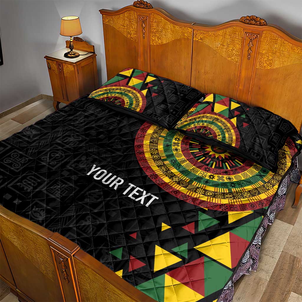 Personalized Adinkra Afro-Akan Culture Quilt Bed Set Afrikan Colors LT7