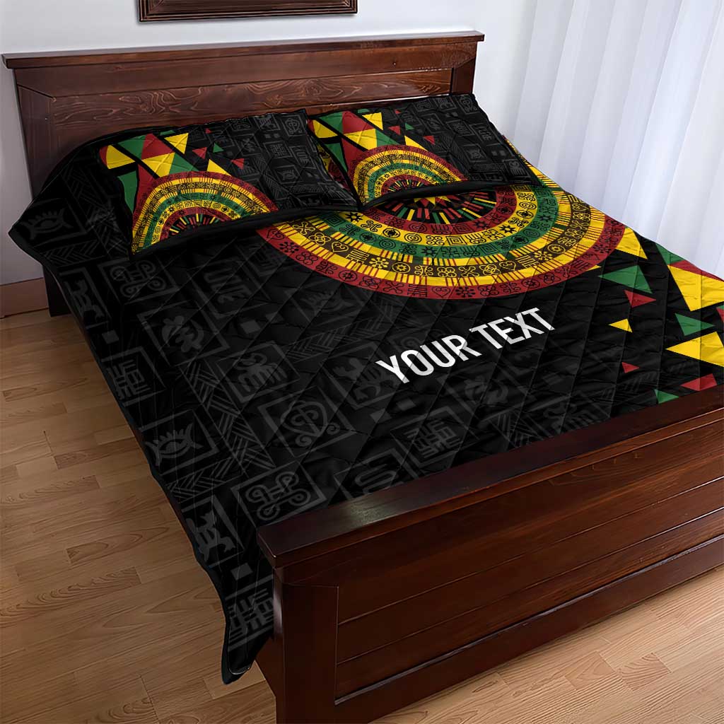 Personalized Adinkra Afro-Akan Culture Quilt Bed Set Afrikan Colors LT7