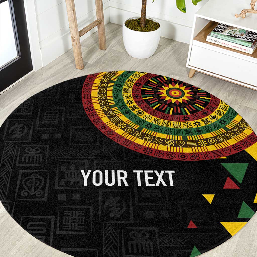 Personalized Adinkra Afro-Akan Culture Round Carpet Afrikan Colors LT7
