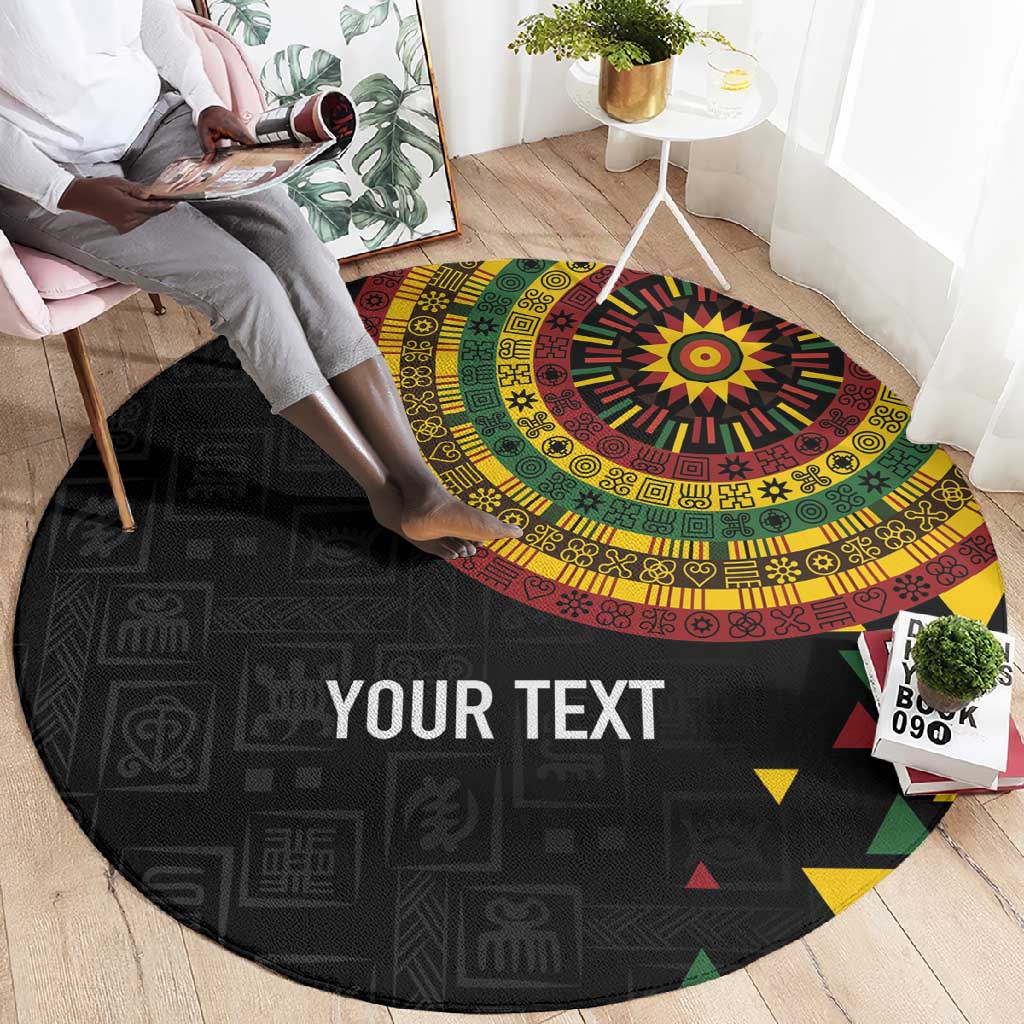 Personalized Adinkra Afro-Akan Culture Round Carpet Afrikan Colors LT7