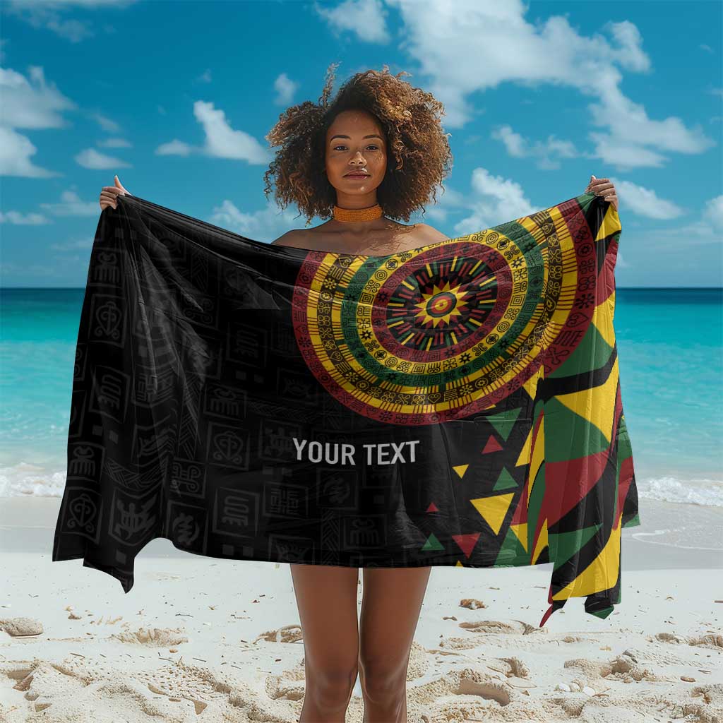 Personalized Adinkra Afro-Akan Culture Sarong Afrikan Colors LT7