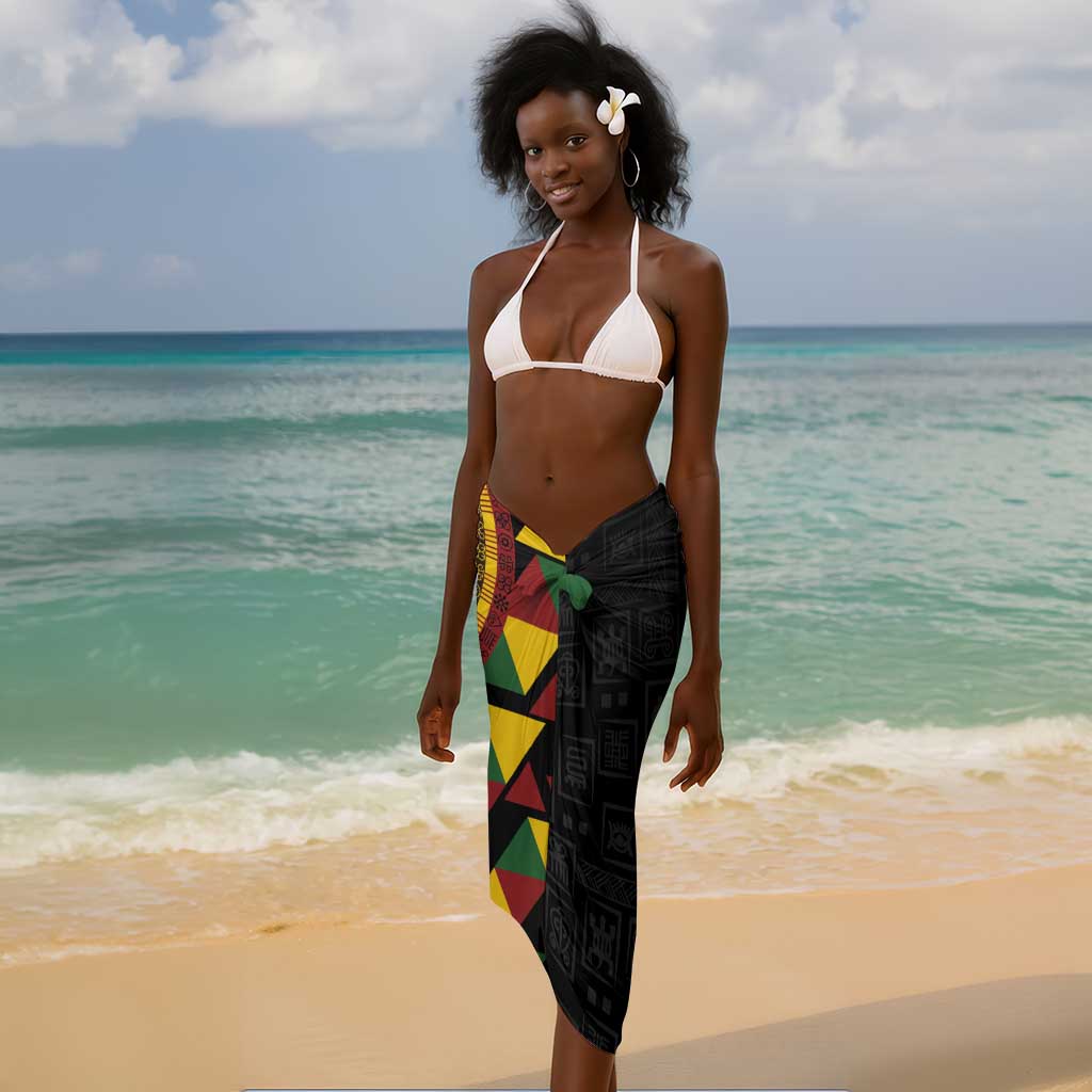Personalized Adinkra Afro-Akan Culture Sarong Afrikan Colors LT7