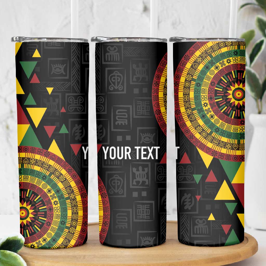 Personalized Adinkra Afro-Akan Culture Skinny Tumbler Afrikan Colors LT7