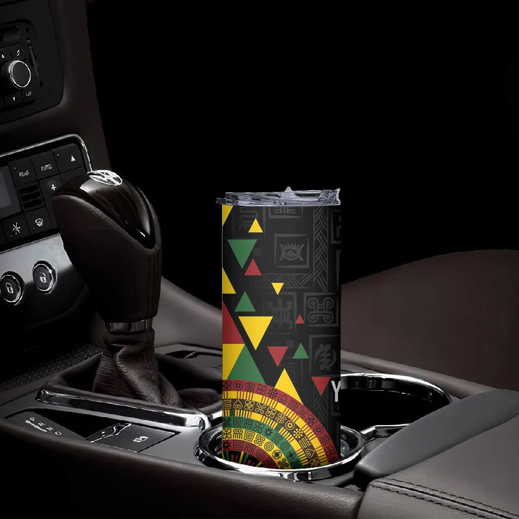 Personalized Adinkra Afro-Akan Culture Skinny Tumbler Afrikan Colors LT7