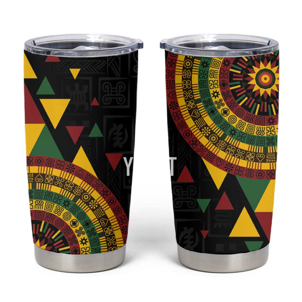 Personalized Adinkra Afro-Akan Culture Tumbler Cup Afrikan Colors LT7