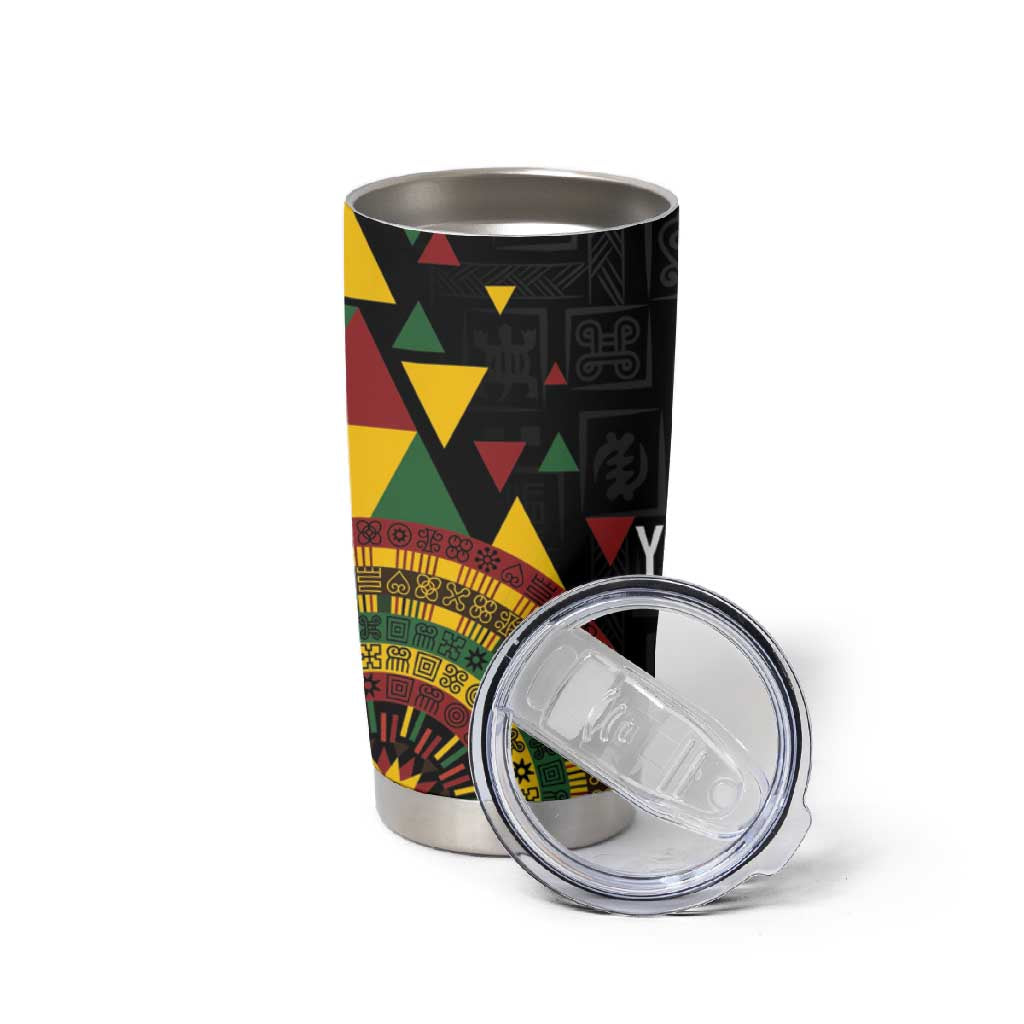 Personalized Adinkra Afro-Akan Culture Tumbler Cup Afrikan Colors LT7