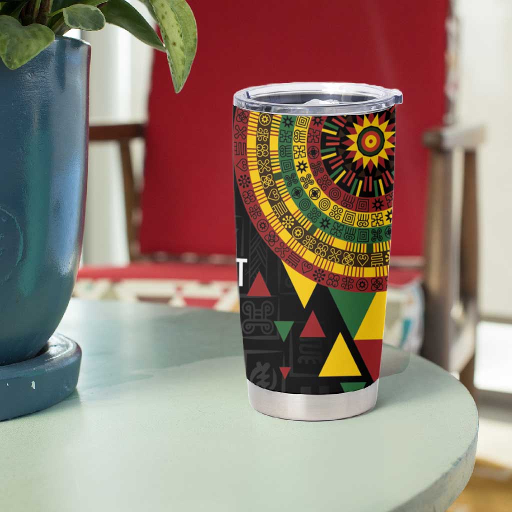 Personalized Adinkra Afro-Akan Culture Tumbler Cup Afrikan Colors LT7