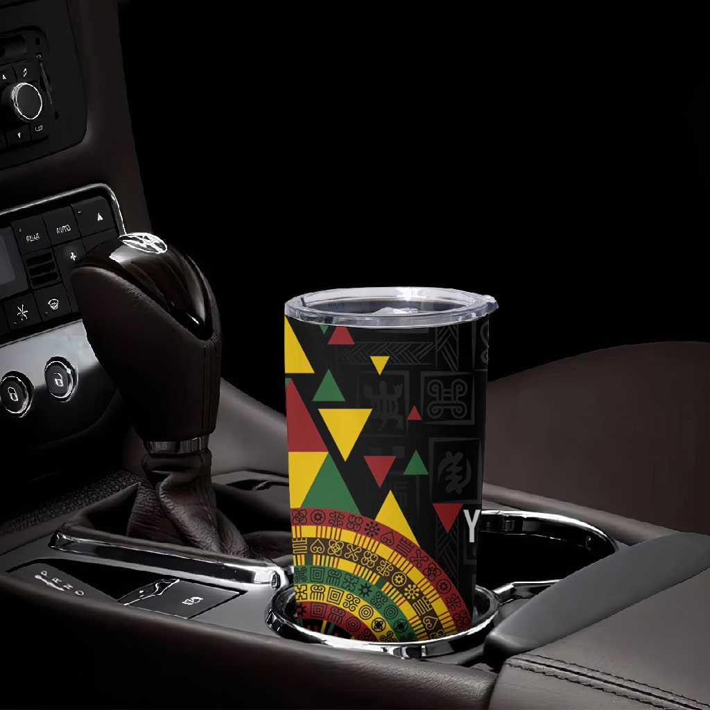 Personalized Adinkra Afro-Akan Culture Tumbler Cup Afrikan Colors LT7