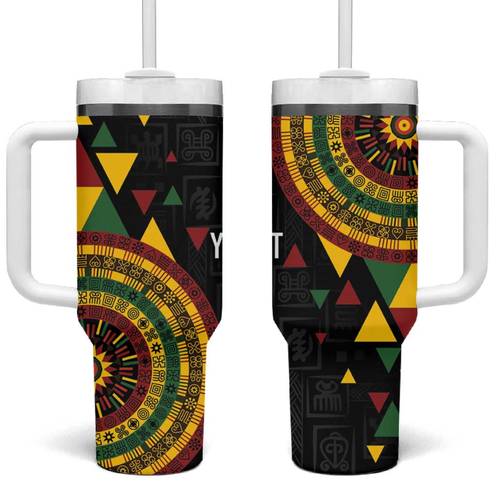 Personalized Adinkra Afro-Akan Culture Tumbler With Handle Afrikan Colors LT7