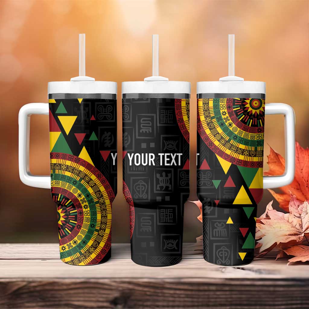 Personalized Adinkra Afro-Akan Culture Tumbler With Handle Afrikan Colors LT7