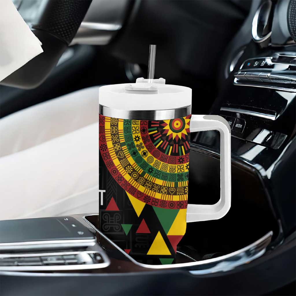 Personalized Adinkra Afro-Akan Culture Tumbler With Handle Afrikan Colors LT7
