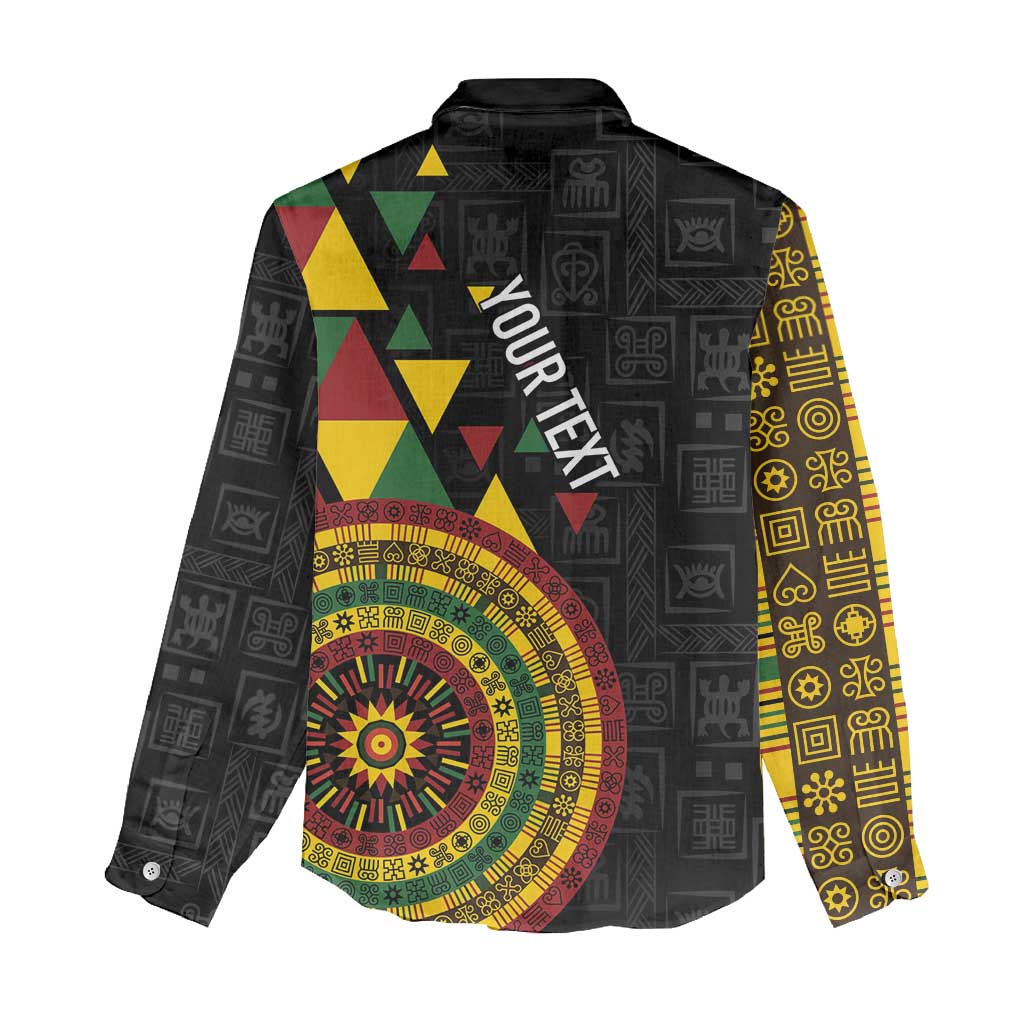 Personalized Adinkra Afro-Akan Culture Women Casual Shirt Afrikan Colors LT7
