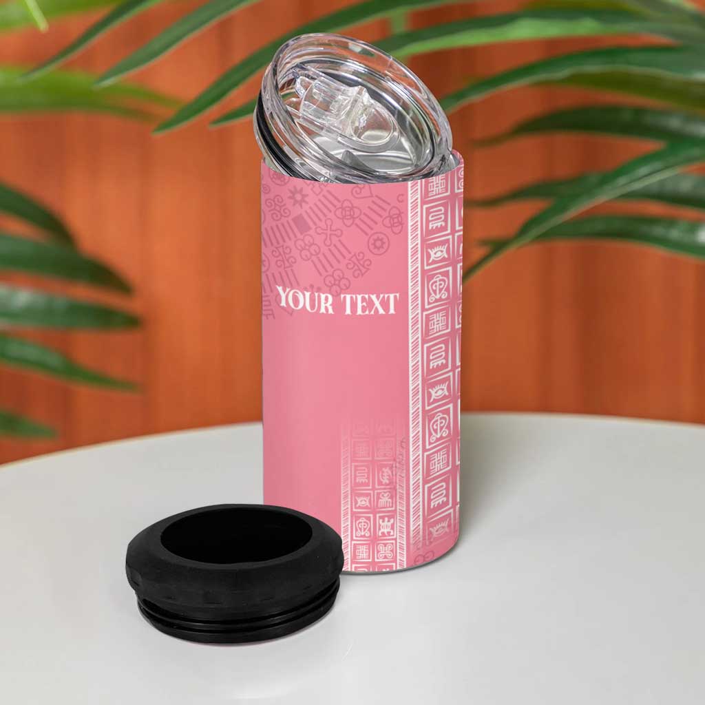 Personalized Adinkra Afro-Akan Culture 4 in 1 Can Cooler Tumbler Duafe - Women's Day LT7