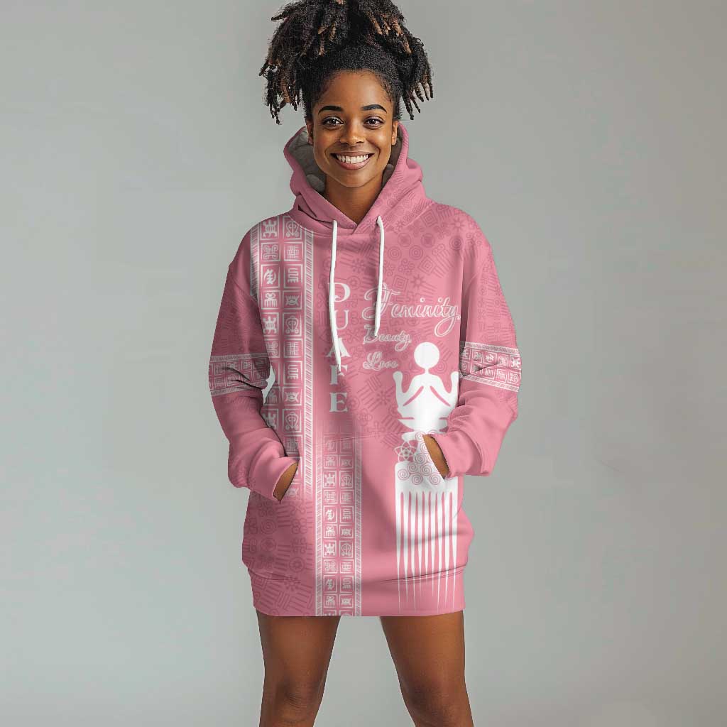Personalized Adinkra Afro-Akan Culture Hoodie Dress Duafe - Women's Day LT7
