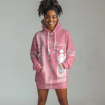 Personalized Adinkra Afro-Akan Culture Hoodie Dress Duafe - Women's Day LT7