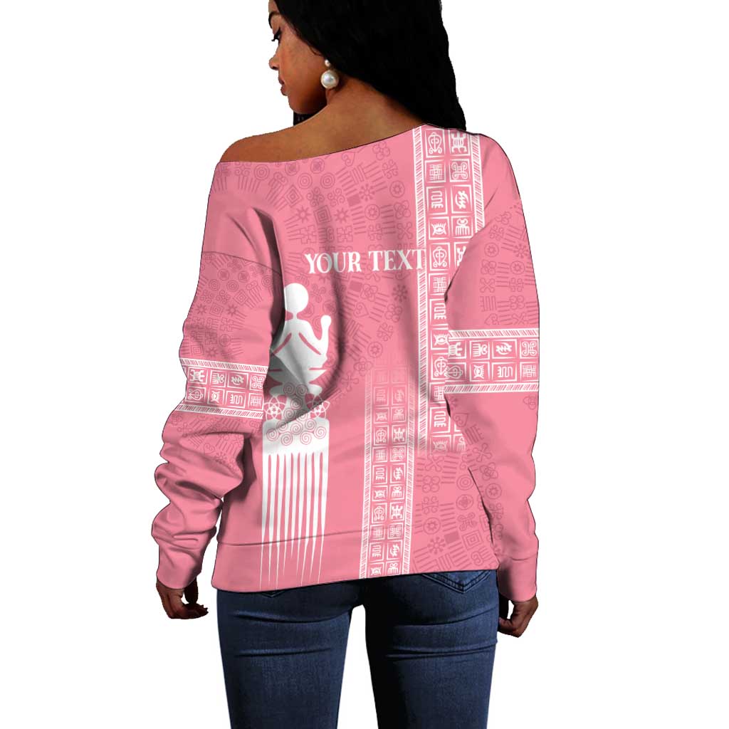 Personalized Adinkra Afro-Akan Culture Off Shoulder Sweater Duafe - Women's Day LT7