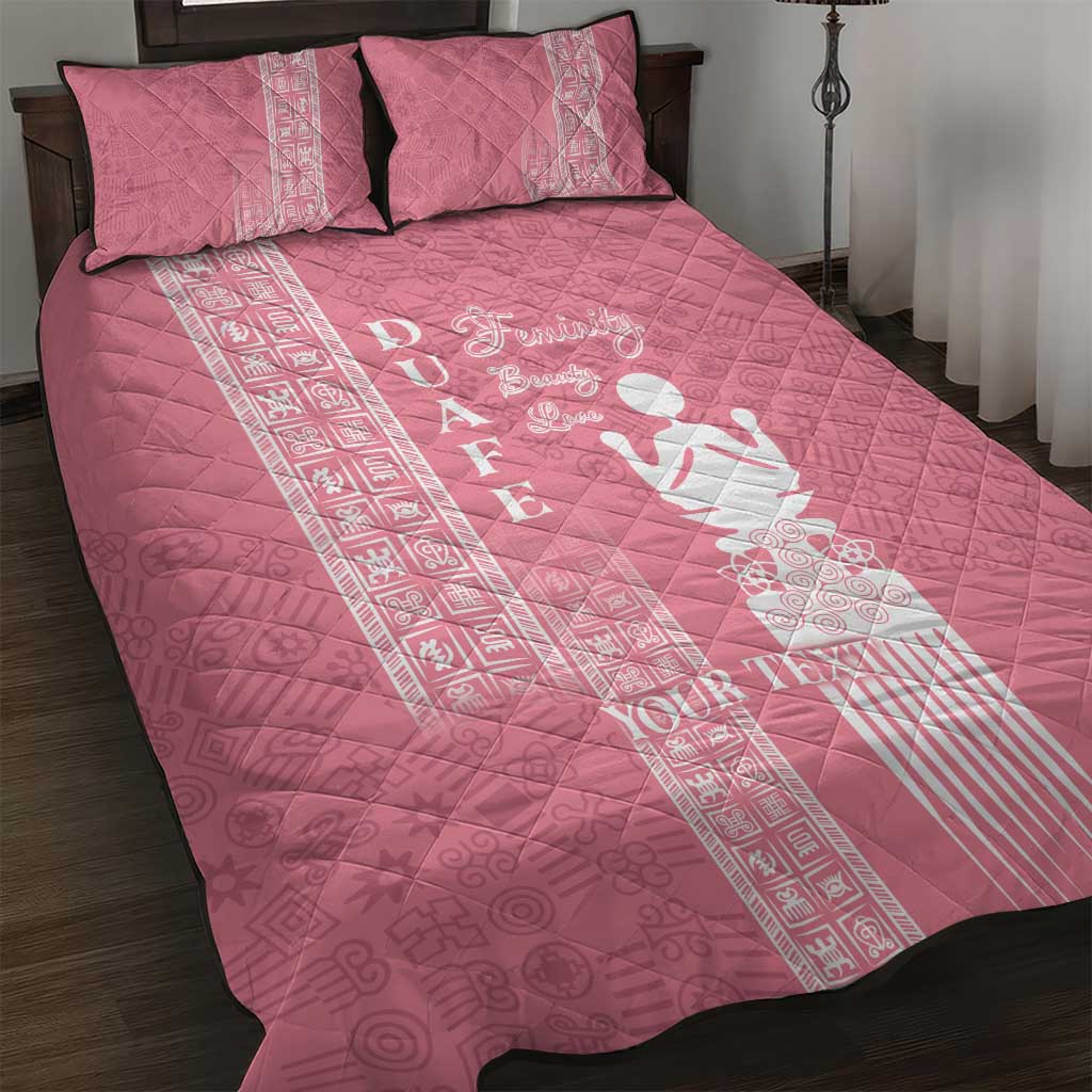 Personalized Adinkra Afro-Akan Culture Quilt Bed Set Duafe - Women's Day LT7
