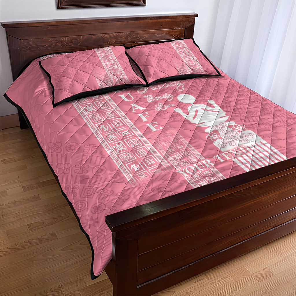 Personalized Adinkra Afro-Akan Culture Quilt Bed Set Duafe - Women's Day LT7