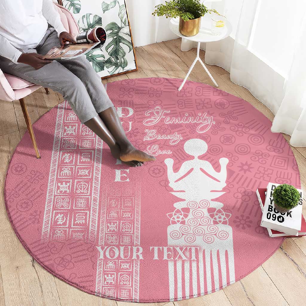 Personalized Adinkra Afro-Akan Culture Round Carpet Duafe - Women's Day LT7