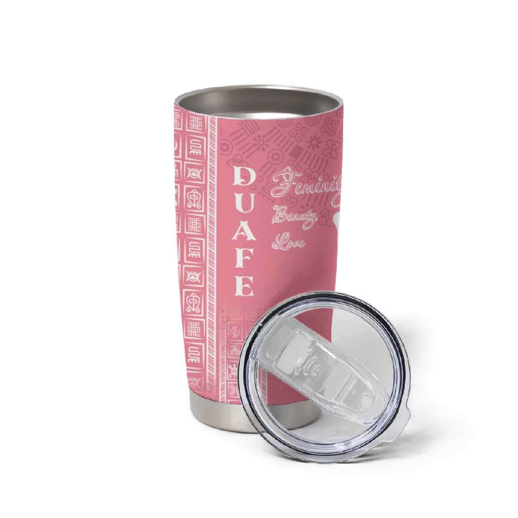 Personalized Adinkra Afro-Akan Culture Tumbler Cup Duafe - Women's Day LT7